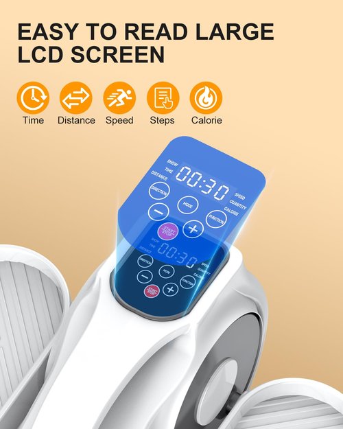 Under Desk Elliptical Machine, 24 Modes Leg Exerciser Electric as Seen on TV for Seniors, Portable Seated Pedal Trainer, Romote Control Home Workout Exercise Equipment, Elliptical Exerciser