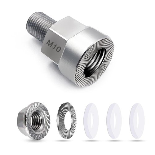 Universal Bicycle Trailer Axle Adapter for M10x1.0/3/8" x26/M5 Solid Axles - Heavy-Duty 304 Stainless Steel Coupler with Anti-Lock Design（M10 x 1.0 Solid axle）