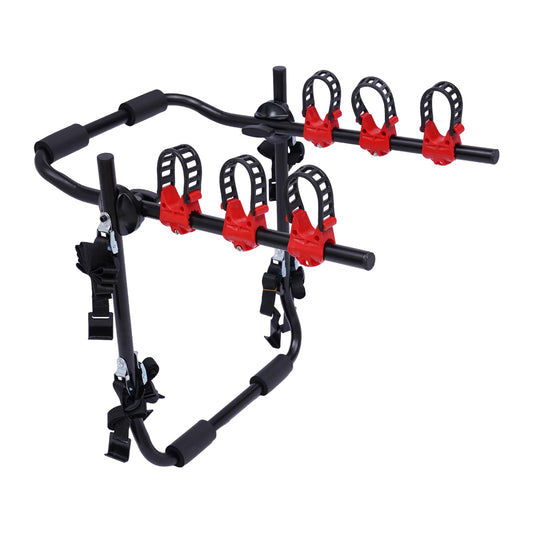3 Bike Rack Bicycle Carrier Racks, Foldable 3-Bike Carrier Rack Trunk Mount Bike Carrier Holder with Fixed Strap, for Sedan Hatchback Minivan Car SUV Trunk Mount Bicycle Carrier Holder Bike Rack