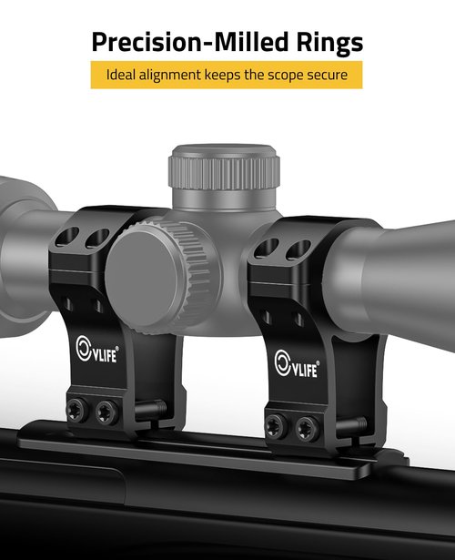 CVLIFE 1 inch Dovetail Scope Rings Mount for 3/8 inch or 11mm Dovetail Rails - High Profile 1" Rifle Scope Mount with See Through Base - 2 Pieces