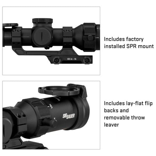 SIG SAUER Tango-SPR LPVO 1-4x24mm 30mm Tube Second Focal Plane/SFP/F2 Shockproof Waterproof Fogproof Tactical Scope| Hellfire Illuminated FL-4 Reticle, Flip-Back Caps Included, SOTS41000