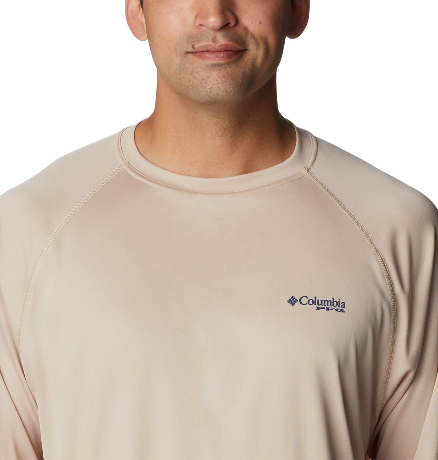 Columbia Men's Terminal Tackle Long Sleeve Shirt, Ancient Fossil/Carbon Logo, 6X Big
