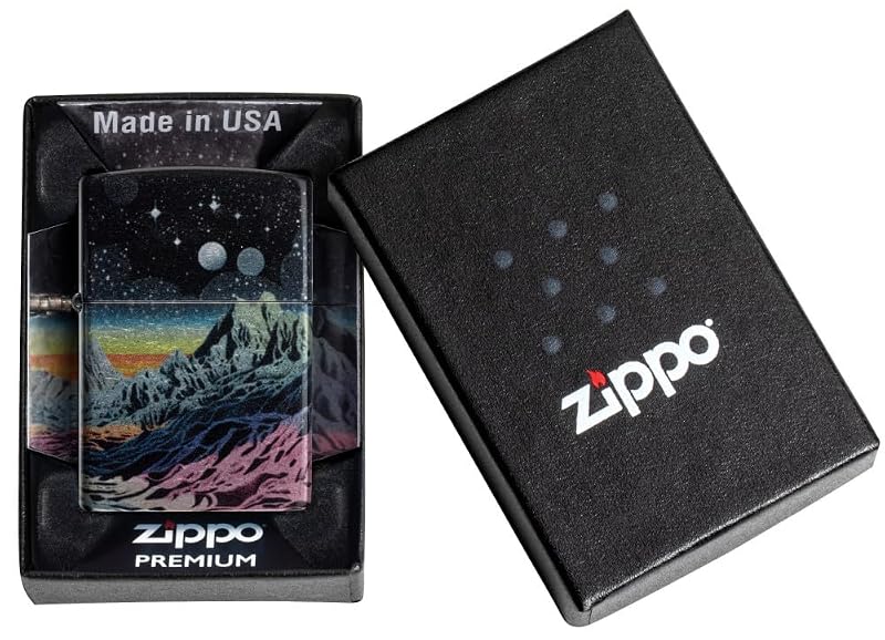 Chrome Space in Color Zippo Lighter - Space Lighters Variation