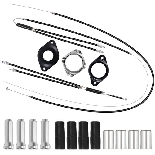 BMX Bike Gyro Brake Cables Front + Rear (Upper + Lower) with Spinner Rotor Complete Set, BMX Bicycle Brake Lines Set Cable Wire&Housing -Stable,Flexible for Most Gyro Systems and 20"Bikes,Professional