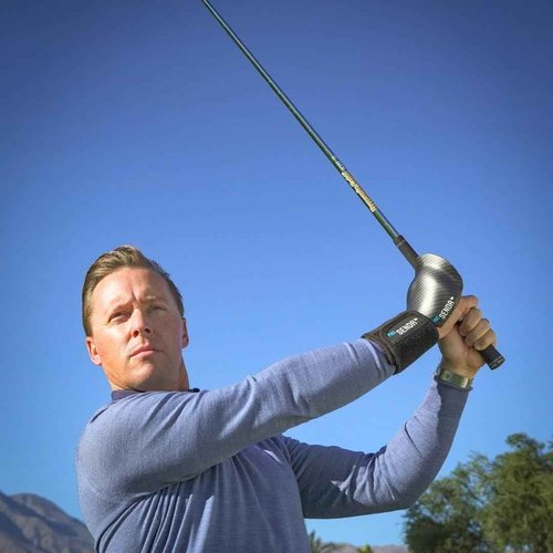 ProSENDR??Golf Training Aid | Carbon Fiber Wrist Cradle Plus Compression Sphere | Improve Wrist Positions, Slice, Ball Striking | Use for Full Swing, Chipping, Putting (Right)
