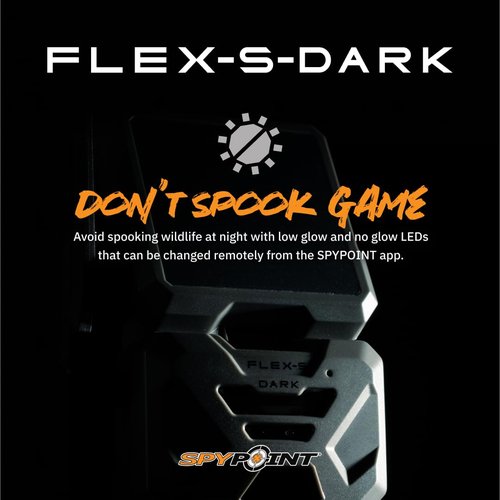 SPYPOINT Flex-S-Dark Solar Cellular Trail Camera ??Built-in Solar Panel, 40MP Photos, 1080p Videos + Sound, No-Glow Game Camera, Night Vision, Motion Activated Trail Cam