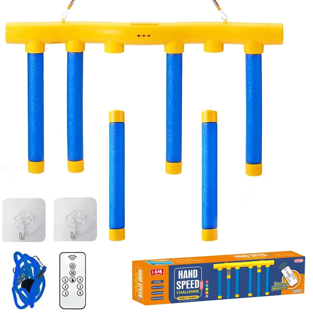 MOQRUAO Reflex Challenge Game, Hand Eye Coordination Training, Reaction Game, Catching Sticks Game, Adjustable Speed, Ages 6+