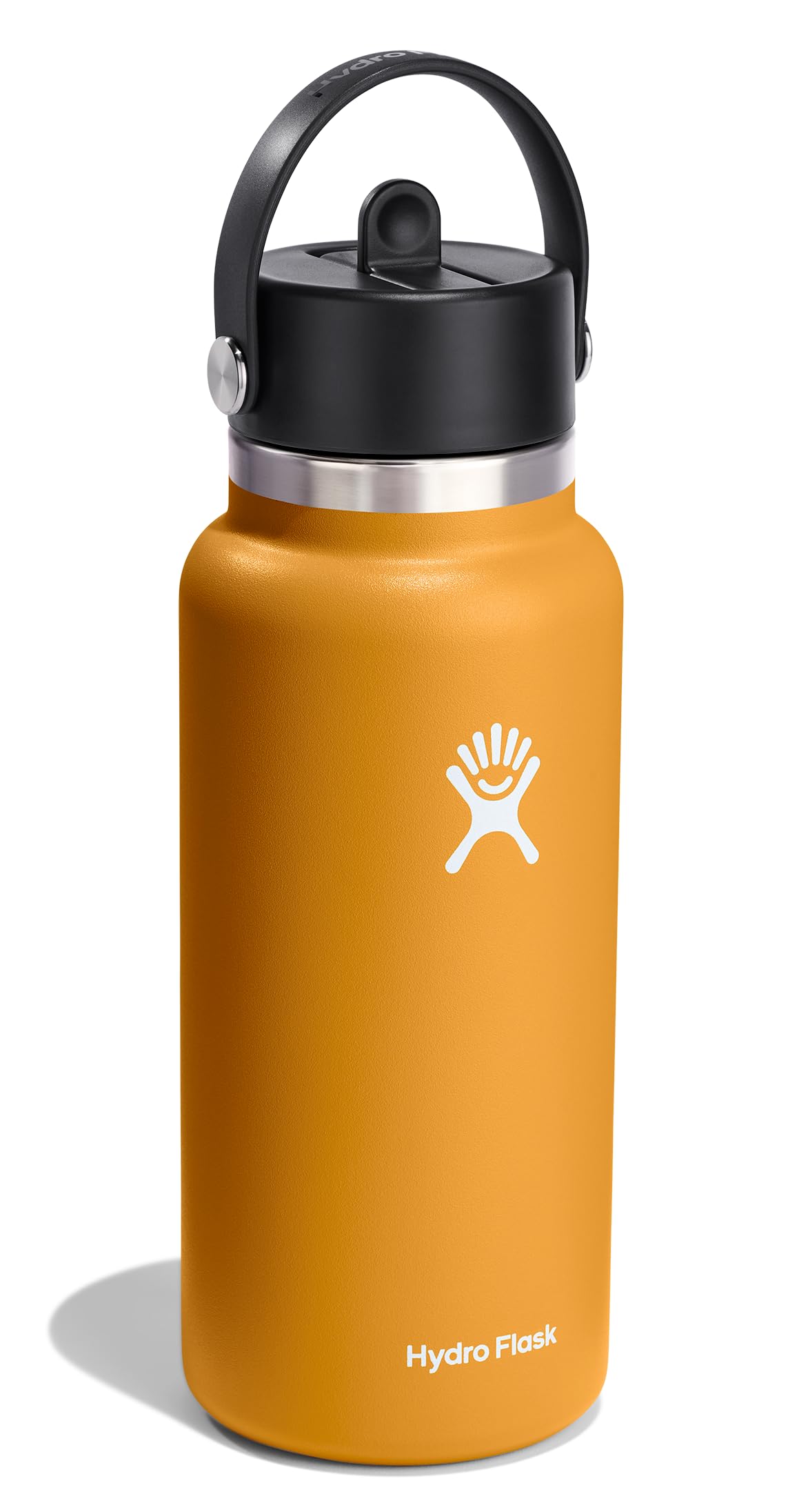 Hydro Flask Water Bottle - Insulated Stainless Steel - Wide Straw Lid, Non Spill, Leakproof in 32 Oz Fossil Brown
