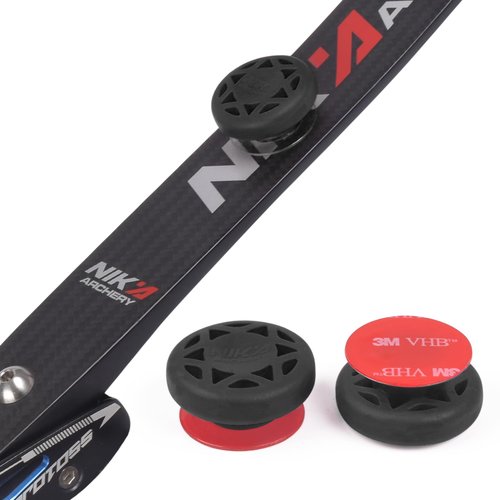 Recurve Dampener Archery Limb Dampeners Rubber Shock Absorbers Bow Bowstring Noise Reduction for Recurve and Youth Solid Limb Compound Bows, 2-Pack Black