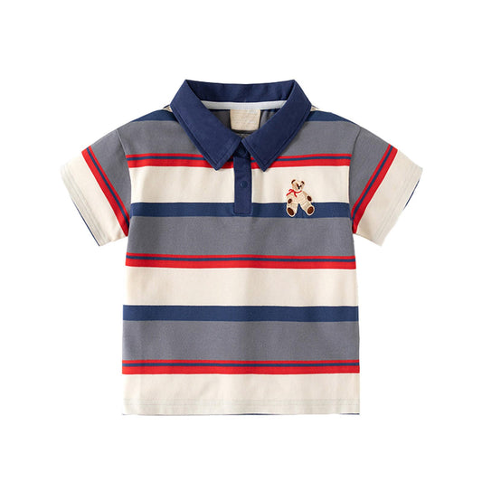 Kids Boys Polo Shirts Short Sleeve Performance Cozy Tee Stretch Funny String Active Casual Collared Golf Shirts Navy 12-18 Months