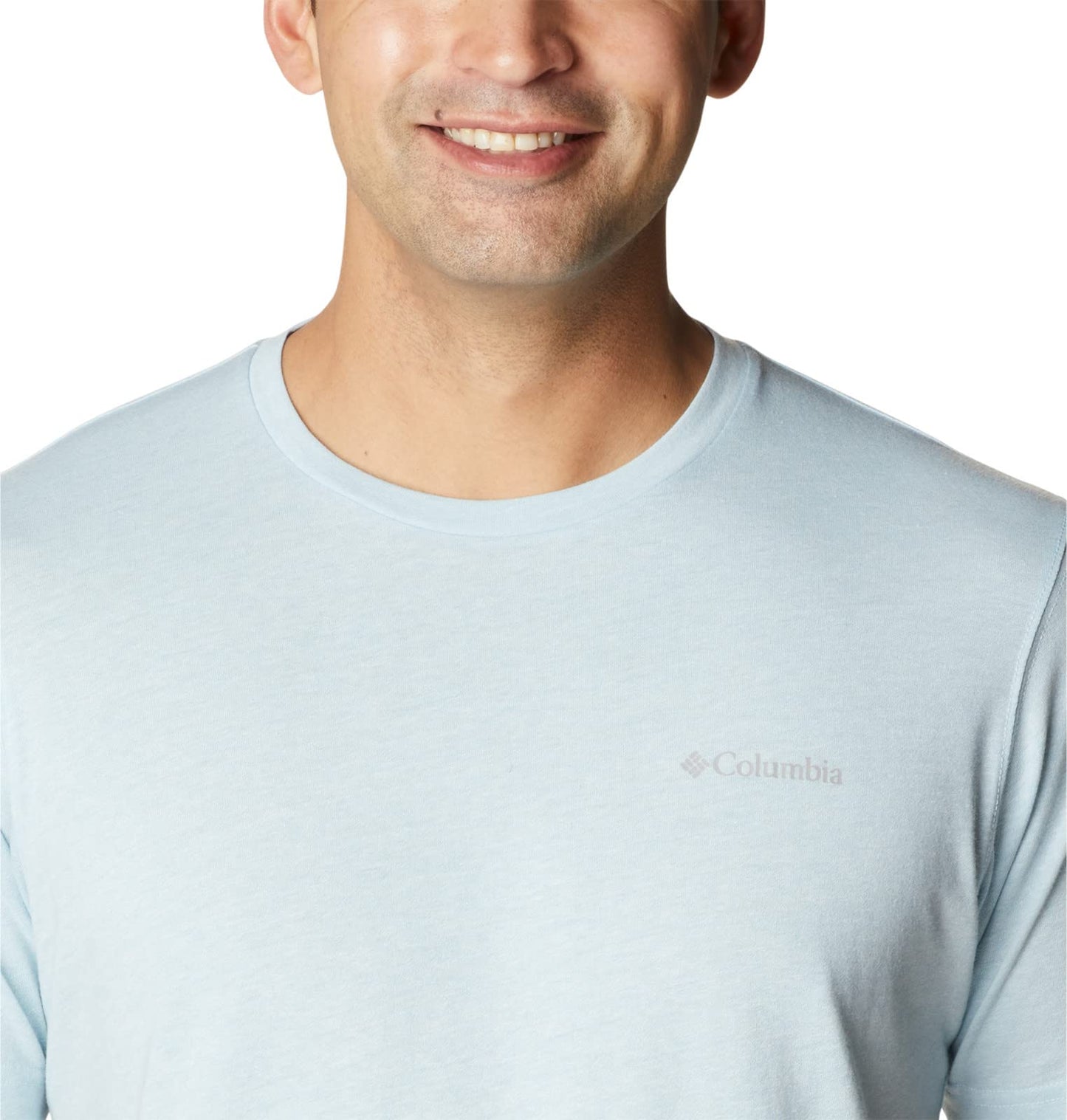 Columbia Men's Thistletown Hills Short Sleeve, Sky Blue Heather, Small