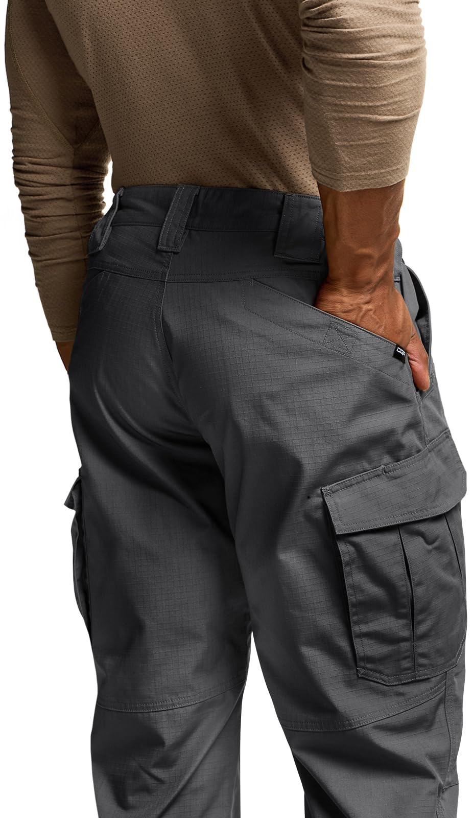 CQR Men's Tactical Pants, Water Resistant Ripstop Cargo Pants, Lightweight EDC Work Hiking Pants, Outdoor Apparel, Raider Mag Pocket Charcoal, 38W x 32L
