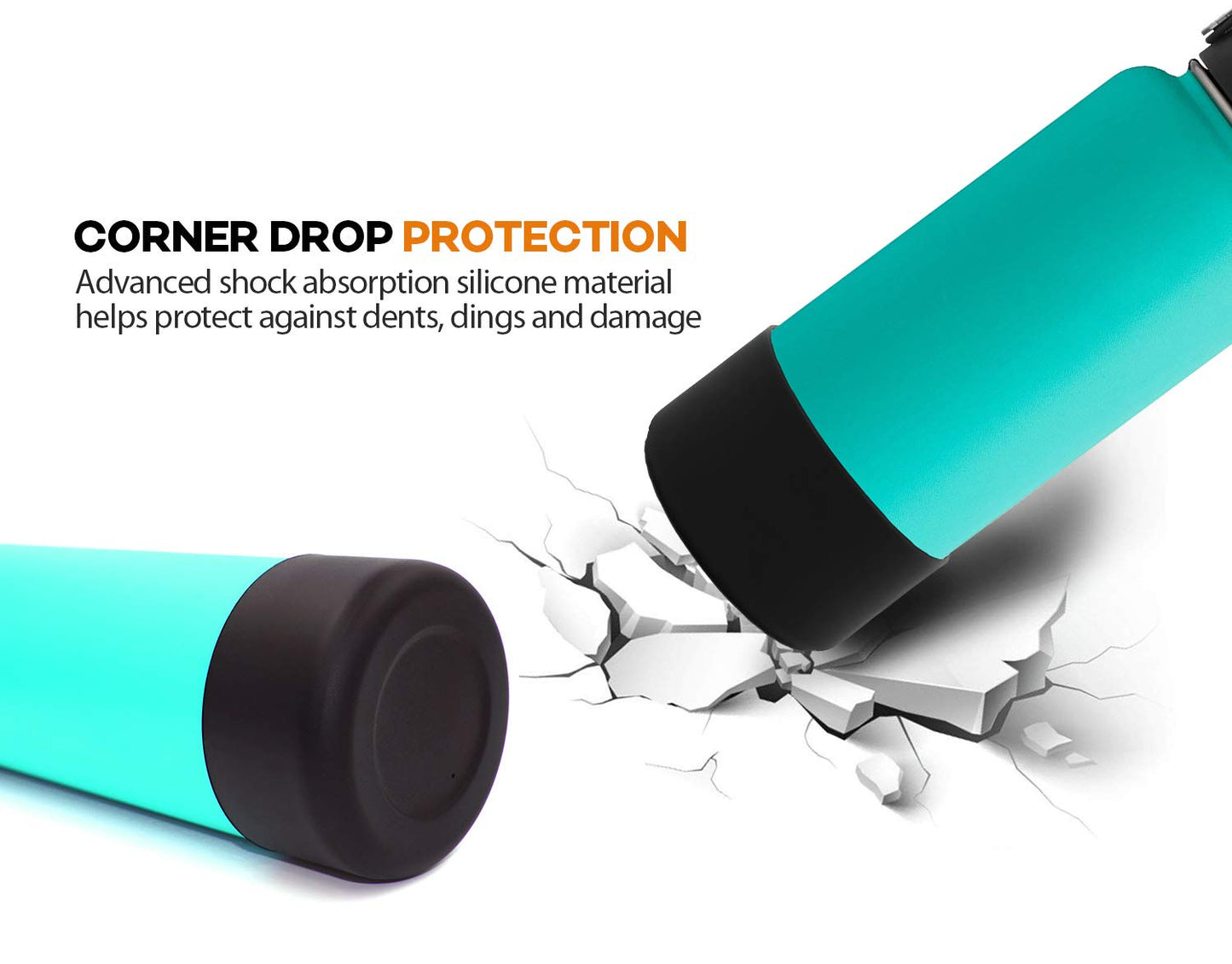 Flaskars Protective Silicone Boot for 12 oz - 40oz Hydroflask Water Bottles Anti-Slip Bottom Stanley Sleeve Cover Bumper (Small, Black)