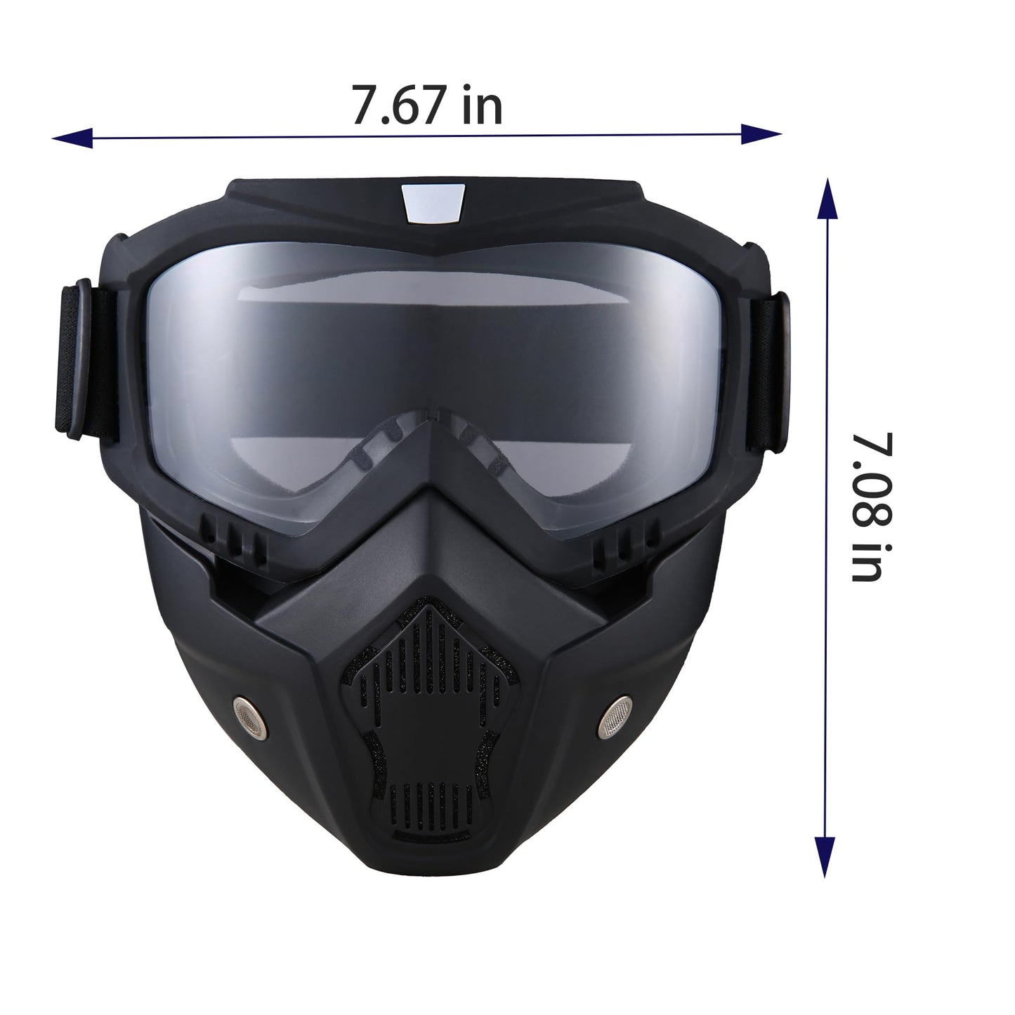 2 Pieces Motorcycle Goggles Detachable Face Mask,Paintball Mask Anti Fog, ATV Dirt Bike Paintball Goggle Anti-Scratch UV400 Eyewear for Men Women