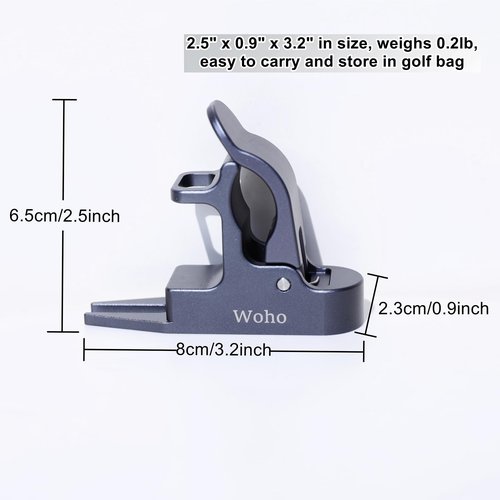 Woho Magnetic Golf Cart Cigar Holder for 30-60 Rings, Aluminum Alloy Clip Holder for Golf Cart with Fork Hold Cigar in The Grass, Golf Cart Accessories with Dual Opening Carabiner, Gift for Men(Gray)
