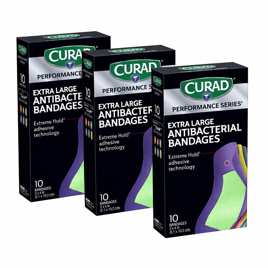 CURAD® Performance Series® Extra Large Antibacterial Bandages, 30 Count