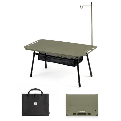 Naturehike Tactical Camping Table with Adjustable Height, Collapsible Table Lightweight with Carry Bag for Camping, Travel expeditions, Hiking, Picnics, BBQs & Beach Trips