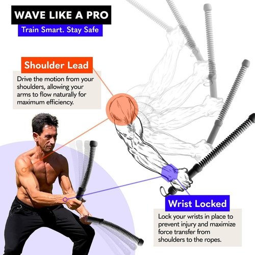 Battle Ropes for Home Gym, Weighted Battle Ropes, Professional Portable Black Exercise Rope, Exercise Training Rope, Portable Workout Ropes for Working Out, Strength Workout (Black)