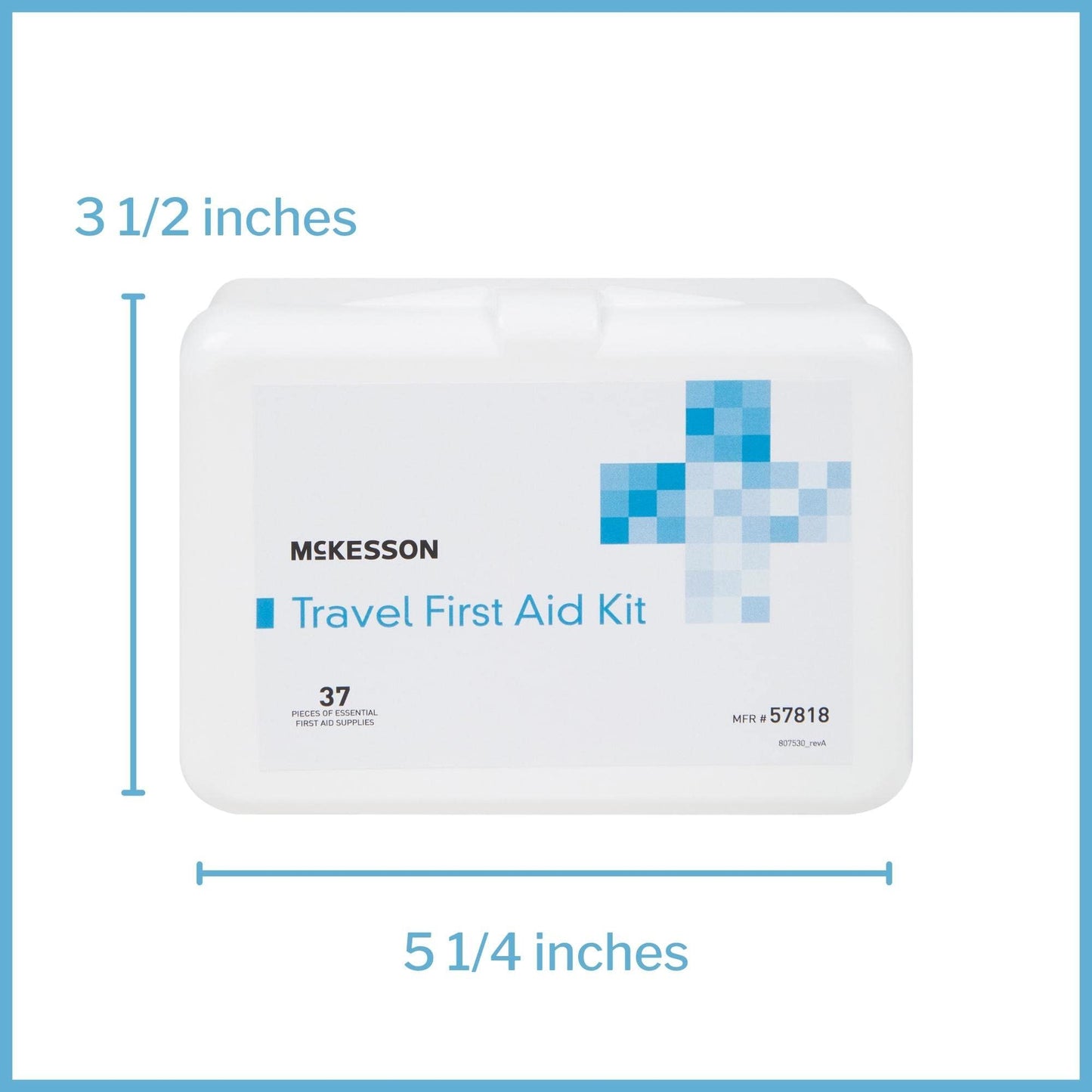 McKesson First Aid Kit - Travel Ready Portable Emergency Supplies for Minor Wound Care - Adhesive Bandages, Gauze Pads, Antiseptic Wipes, Burn Cream - Ideal for Travel, Car & On-The-Go - 37 Pieces