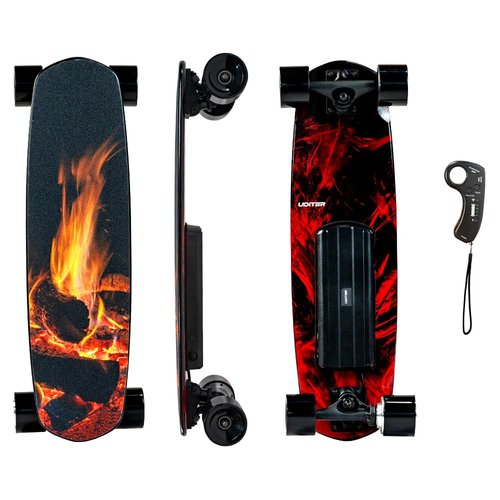 Uditer Flamo Youth Edition Electric Skateboard with Remote, Top Speed Up to 13 Mph, 4 Speed Smooth Braking, Very Light and Easy to Carry, Suitable for Adults & Teens Beginners