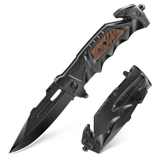 SRISE Pocket Knife for Men Folding Tactical Knives Ideal Work Survival Camping Hunting Hiking and EDC- Birthday Gifts for Men & Women