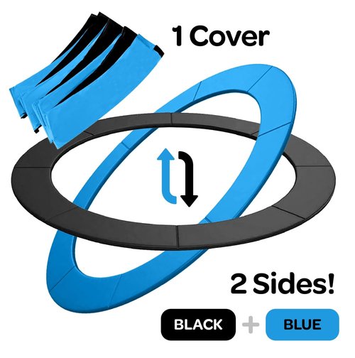 JoyBerri Trampoline Spring Cover - ASTM Certified Safe, Double Sided and Waterproof Trampoline Pad Replacement | for 8ft, 10ft, 12ft, 14ft, 15ft, 16ft Sizes