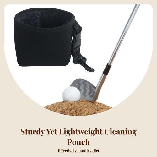 Colaxi Golf Club Cleaner for Golf Bag, Golf Ball Cleaner Pouch, Golf Club Cleaning Bag Pocket Cleaning Tool, Waterproof Golf Ball Washer Scrub Bag, Golf Club Bag Accessories Golf Gifts for Men, Black
