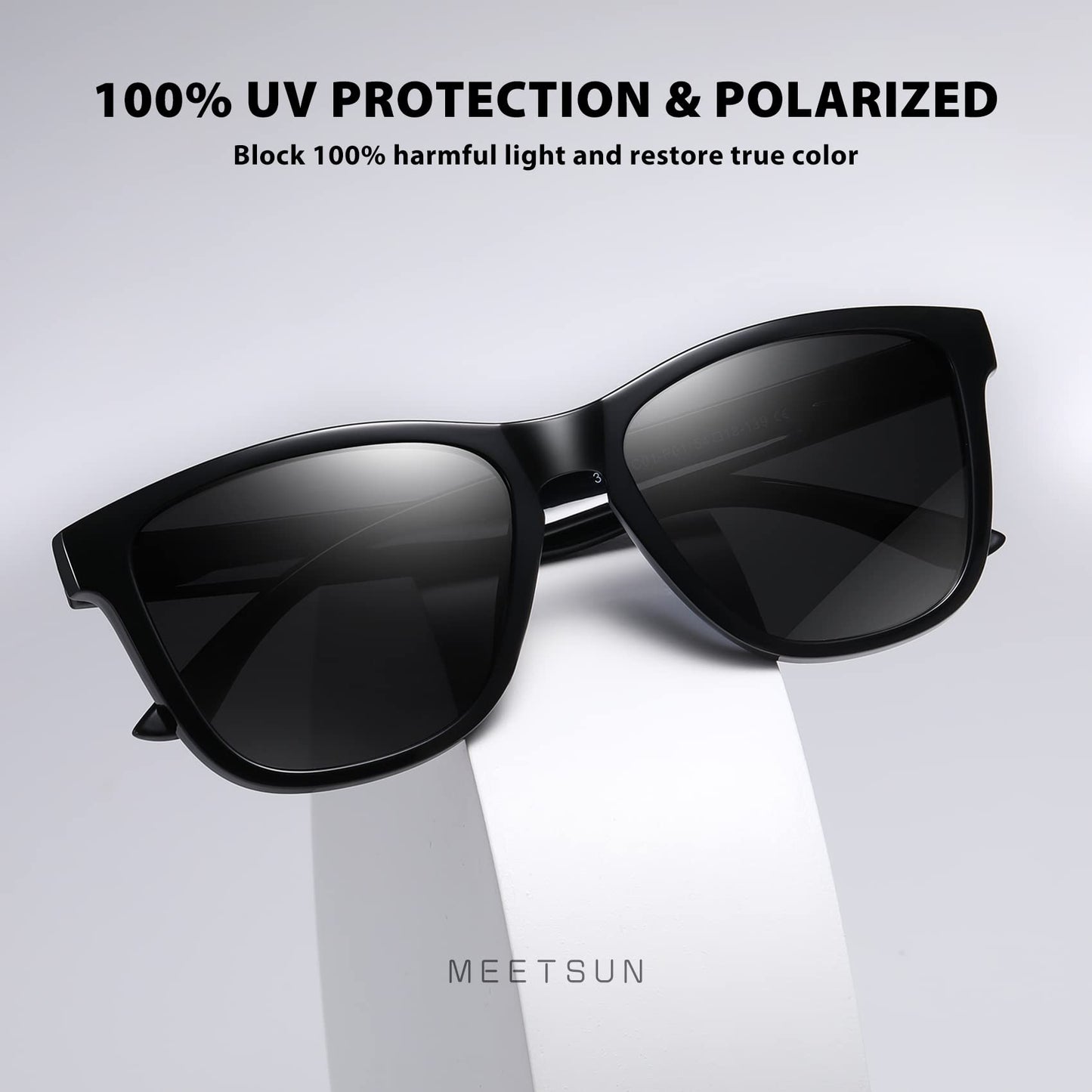 MEETSUN Polarized Sunglasses for Women Men Trendy Retro Square Shades