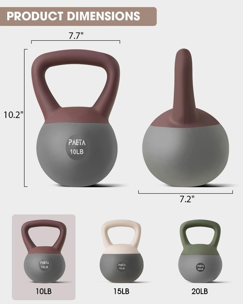 PAETA Soft Kettlebell for Home Gym ??Anti-Slip Grip & Wide Handle Design, Soft-Sided Cushioned Base Kettlebell, Soft Kettlebell set for Strength Training - Ideal for Men, Women, 45lbs