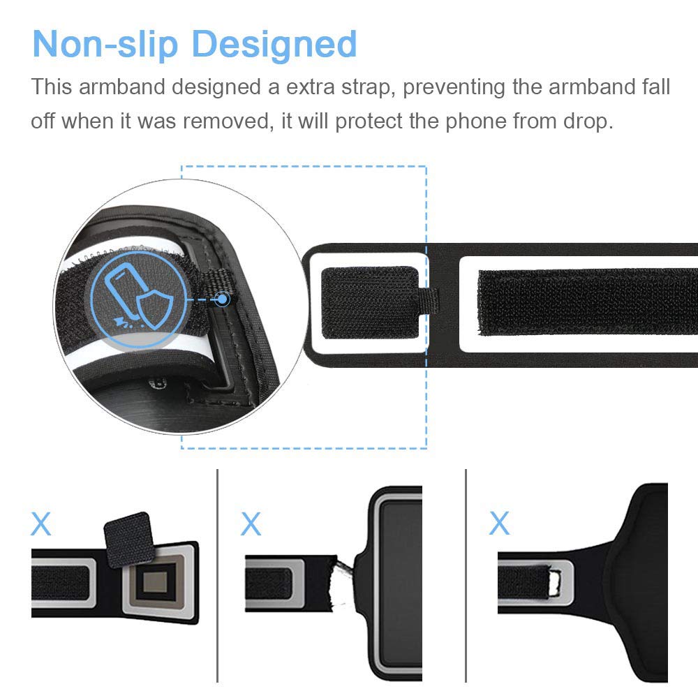 iPod Touch 7th 6th 5th Generation Armband. JEMACHE Gym Running Exercises Workouts Sport Arm Band Case for iPod Touch 7/6/5/4 Generation with Key Holder (Black)