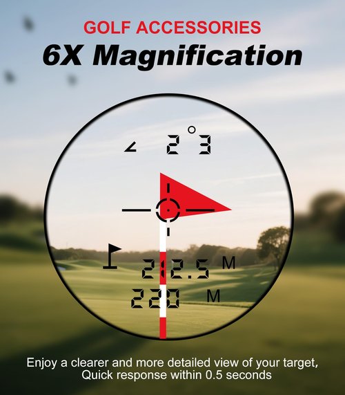 Golf Rangefinder with Slope, 1000 Yards Range Finder Golf, 6X Magnification, Flag Locking Vibration, Recharable Laser Range Finder
