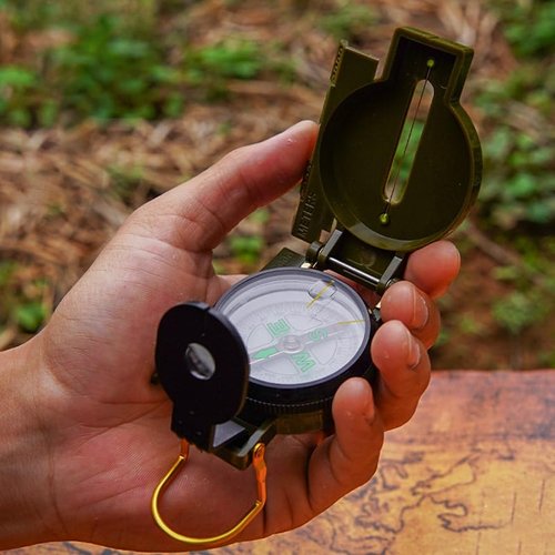 Waterproof Multifunctional 1pc Survival Compass - Portable ABS Material, No Battery Required - for Hiking, Camping, and Travel