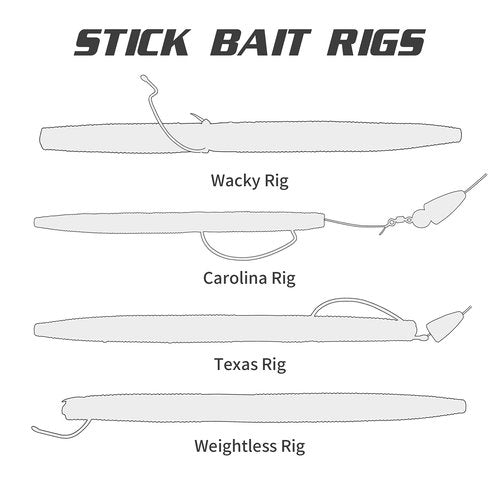 Bombrooster Rubber Worms Senkos 4" 5" Salt Impreatation Soft Plastic Lures Kit Bass Fishing