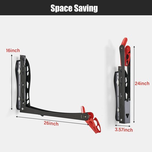 Ultrawall BIKEPAL Swivel Bike Racks, No Lift Wall Mounted Bike Storage Solution for Home & Garage, 2 Pack