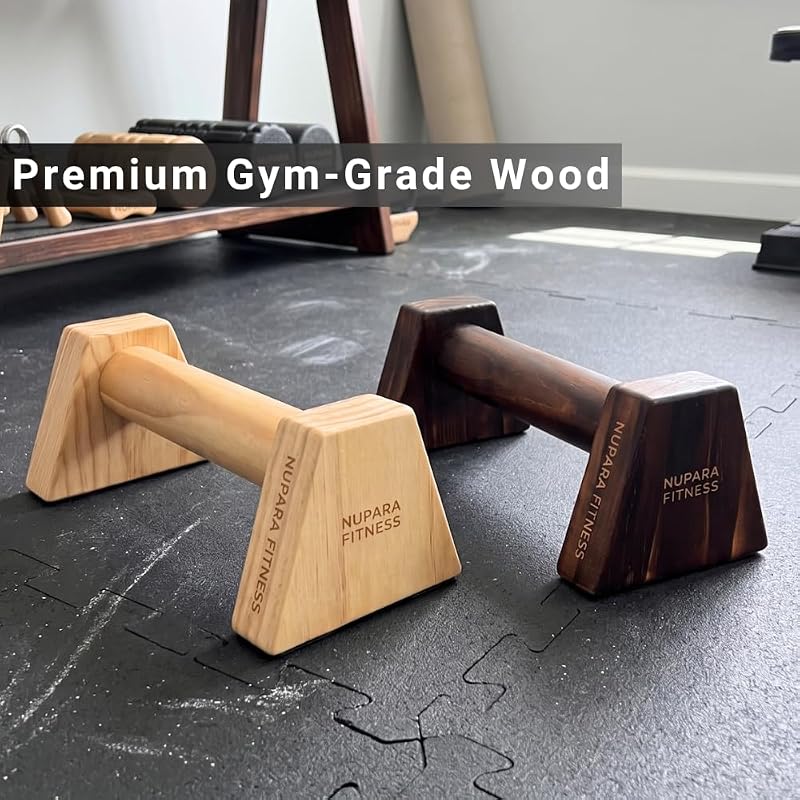 Dark Variation Wooden Push Up Bars for Floor | Parallettes