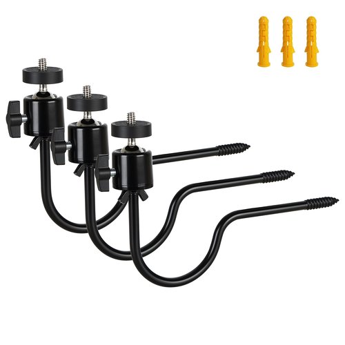Trail Camera Tree Mount, Trail Camera Holder with 1/4 in Screw, 360° Camera Mount, Tree Screw Mounting Bracket for Trail Cameras, Solar Panels, etc, Easy to Install & Compact Sturdy.3-Pack