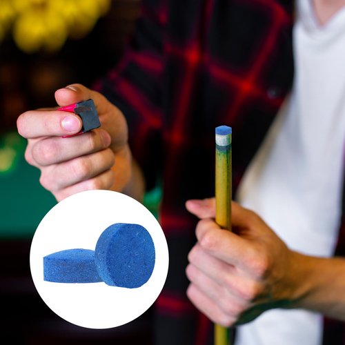 Psyqtsuary 20 Pieces Billiard Pool Cue Tips, 13/12/10/9mm, Pool Stick Replacement Tips with Storage Box for Pools Cues and Snooker, Blue, Leather