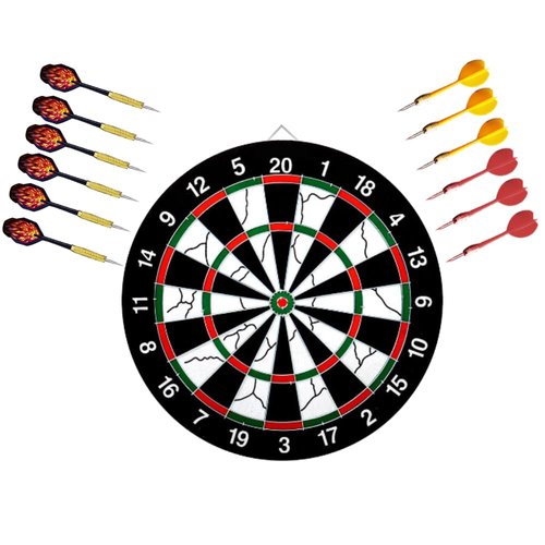 ULAKLU Dart Board Set Flocking Dart Board,Double-Sided Dart Board with 12pcs Steel Tip Darts-Multiplayer Party Games (15 inches)