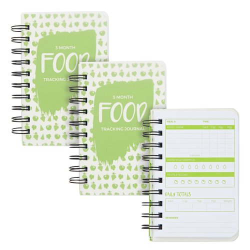 Paper Junkie 3-Pack Calorie Counter Book for Weight Loss, 90-Day Food Meal Pocket-Size Tracker Journal Notebook for Men and Women Nutrition Meal Tracker and Recording (5 x 3.5 Inches) - Food Journal