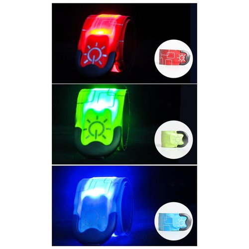 cdar Rechargeable LED Armband Running Slap Glow Bracelets Wristband for Night Cycling Walking Joggers Running Gear Red