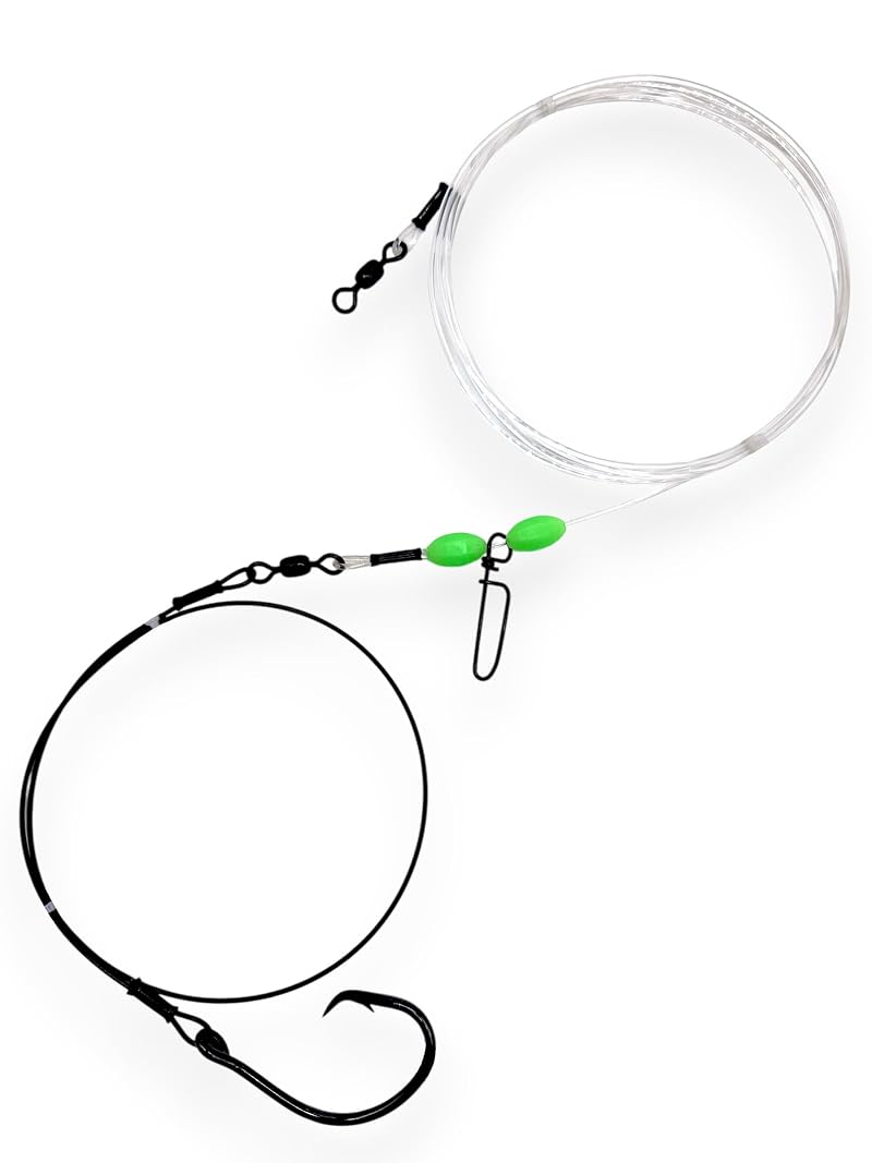 Castable Surf Shark Rig with Circle Hook, 8' Overall Length, 270lb Bite Leader - 10/0 Variation