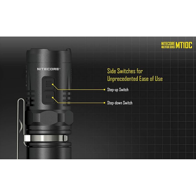 Nitecore MT10C 920 Lumen Tactical Flashlight with Red Light, 3.6" Aluminum Body