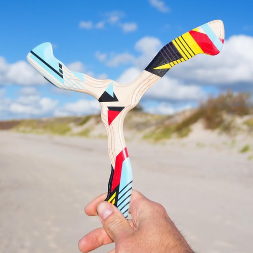 Wooden Boomerang Hurricane v2 | Handcrafted Returning Boomerang | Easy-to-Throw Design for Beginners | Fun Outdoor Game | Thin, Lightweight and Safe to Use Idea | Suitable for 14+