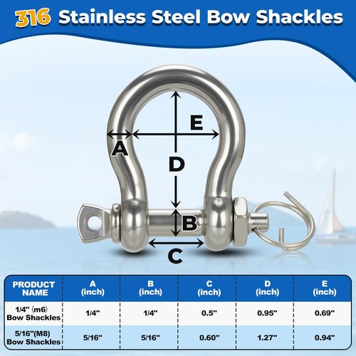 FUCNEN 1/2" Boat Anchor Rope 100 FT with 316 Stainless Steel Chain 1/4" x 6 FT, 5/16" Anti-Off Shackles and 1/2" Thimble, Anchor Rode for Mooring, Boats Pontoon, Deck, Fishing, Sail