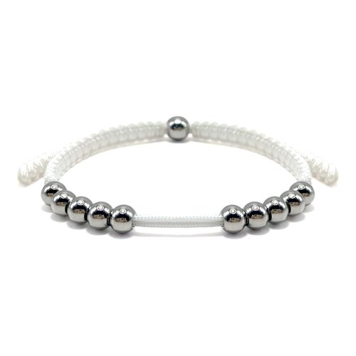 LAMIBEE Golf Stainless Steel 10 Beads Score Counter Bracelet, Golf Stroke Count Bracelet, Resizable and Easy to Adjust Golf Round Scoring Tracker, Durable and Stylish Golf Accessory (White)