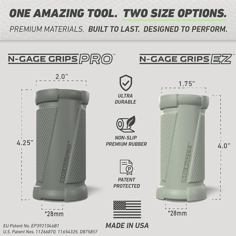 N-Gage Grips PRO Angled Barbell Grips for Strength Training – Variation: Pro (Larger Grips)