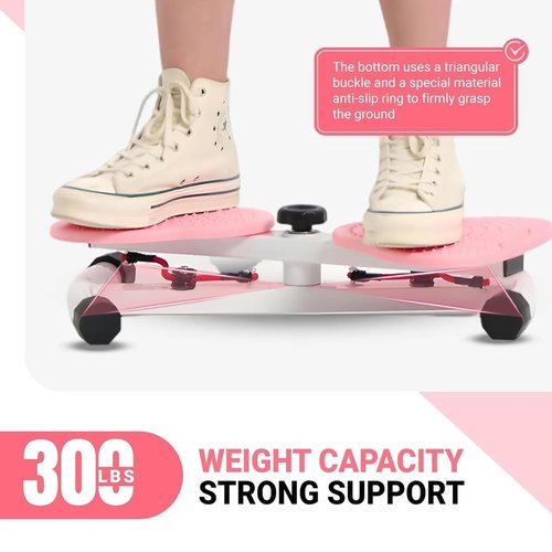 Flexforge Pilates Twister, FlexForge Core Trainer, Waist Reformer Set, Flex Forge Pilates Twister - Silent Train, 300lbs Capacity, Non-Slip Twist Board, 360° Rotating Fitness Board for Unisex (Digital Display-Pink)