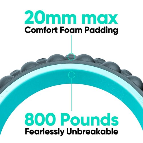 FitBeast Back Roller, Back Wheel Foam Roller - Targeted Muscle Roller for Deep Tissue Massage, Back Stretcher (6''+9''+12'', Blue)