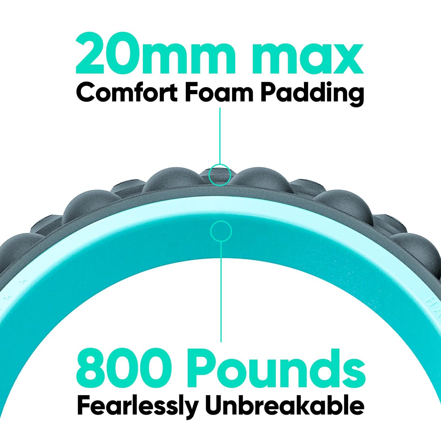 FitBeast Back Roller, Back Wheel Foam Roller - Targeted Muscle Roller for Deep Tissue Massage, Back Stretcher (6''+9''+12'', Blue)