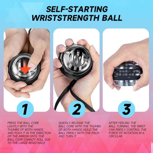 Curaball Hand Exerciser, 2025 New Curaball Torque Ball, Torque Ball Hand Exerciser with LED Lights and Counter, Enhance Grip Strength for Strengthen Arms, Fingers & Muscles, With Storage Pouch
